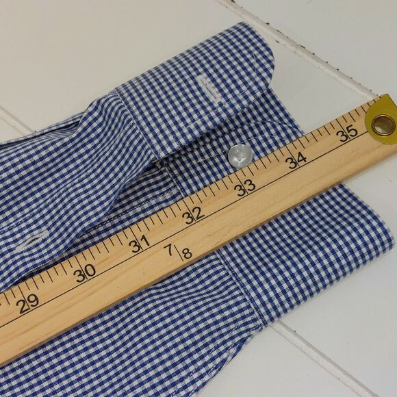 Roundtree & Yorke Advanced Gold Label Gingham Shirt Men's 18/34-35 No Iron NEW! - Picture 9 of 10